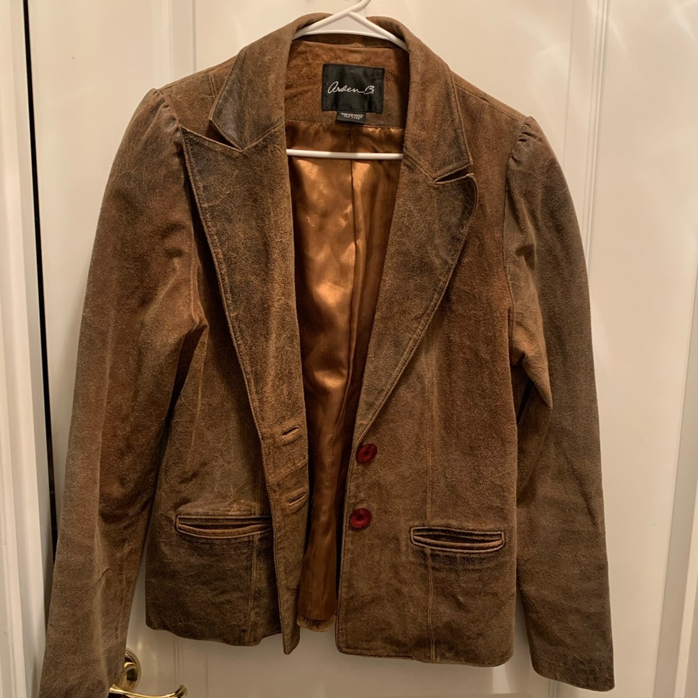 ⭐️bundle 3 for $25⭐️ Arden B. Brushed leather jacket.  Brown womens L